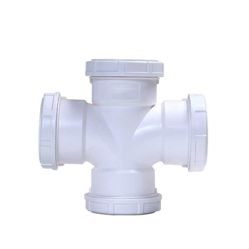 平面四通丨hdpe螺旋压盖静音排水管