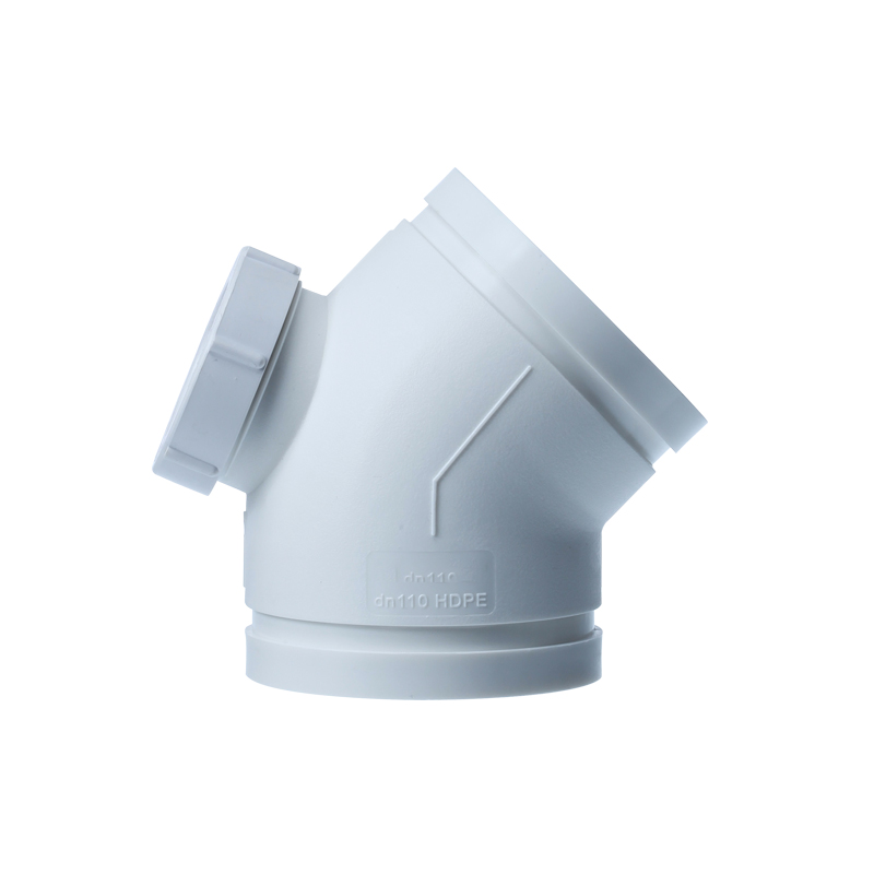 45°弯头带检丨HDPE沟槽式连接静音管
